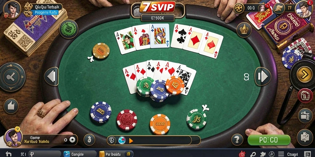 Tampilan gameplay seru permainan QiuQiu 7SVIP.