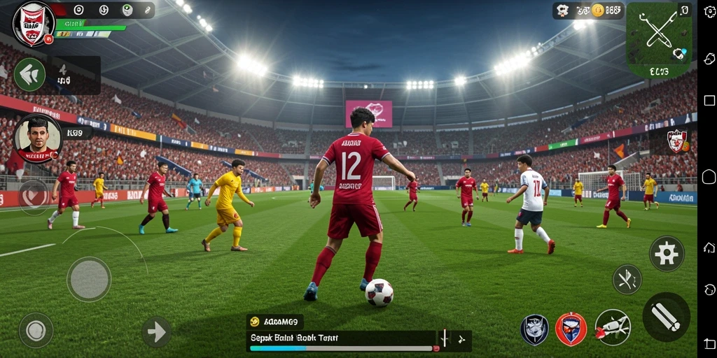 Tampilan gameplay seru dalam permainan sepak bola AGAM69.
