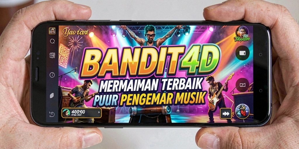 Tangkapan layar utama BANDIT4D menampilkan gameplay musik yang seru.