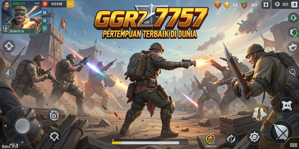 Tampilan gameplay seru dalam GGR7777, pertarungan intens Battle Royale.