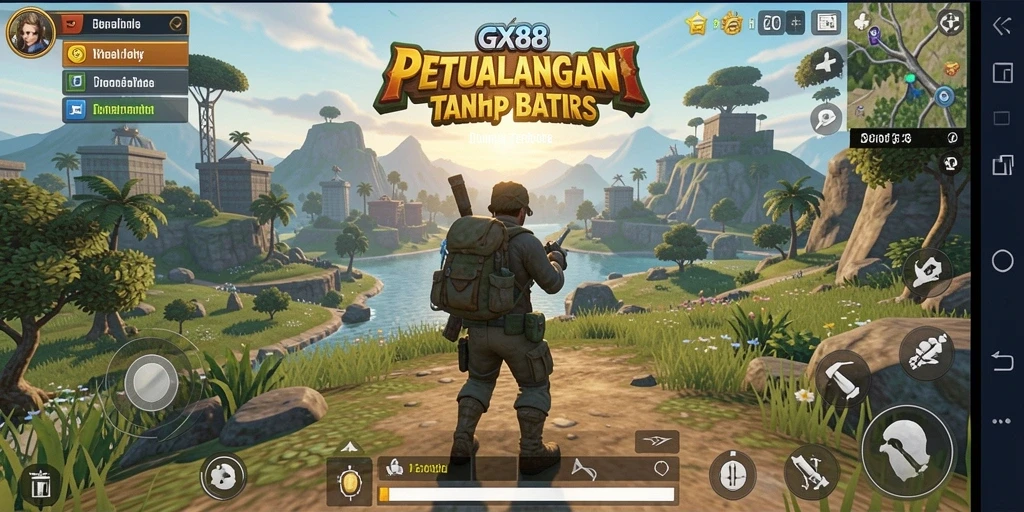 Screenshot menunjukkan eksplorasi mendalam dalam dunia terbuka GX88.