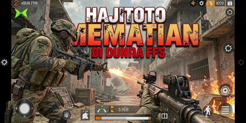 Screenshot menunjukkan aksi seru dalam gameplay FPS HAJITOTO.