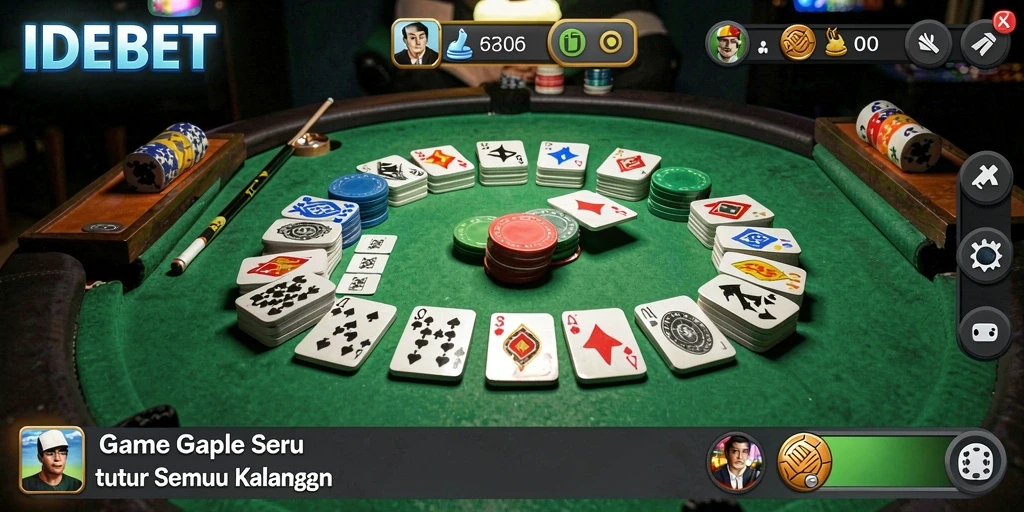 Tangkapan layar utama menampilkan gameplay seru dalam permainan Gaple.