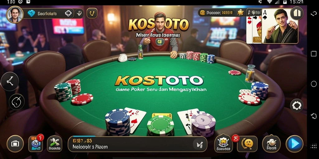 Tampilan gameplay Poker di KOSTOTO yang menarik dan penuh tantangan.