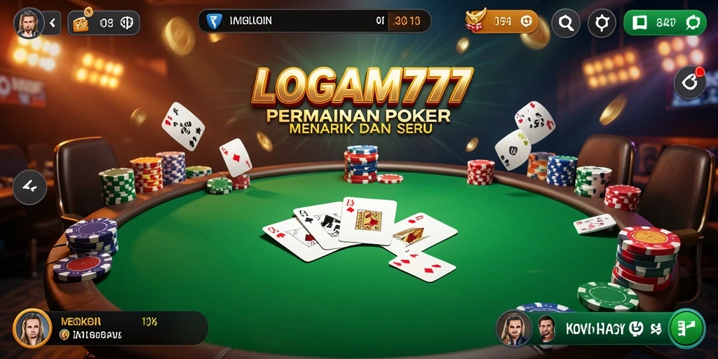 Tampilan permainan Poker yang mendebarkan di LOGAM777.