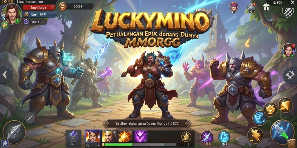 Screenshot gameplay LUCKYMINO yang memperlihatkan aksi pertarungan seru.