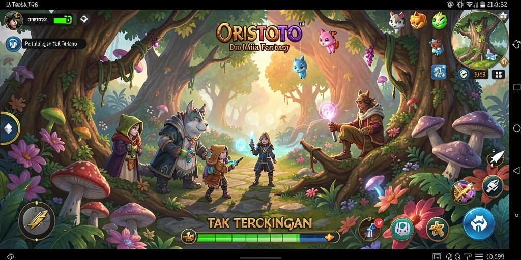 Screenshot utama dari ORISTOTO yang menunjukkan gameplay seru petualangan.