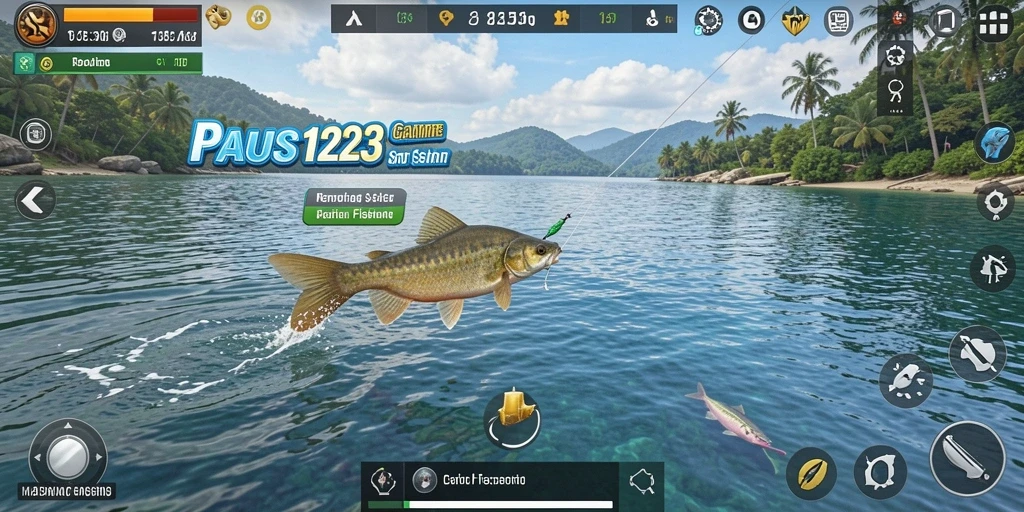 Tampilan screenshot PAUS123 dengan gameplay memancing yang mendebarkan.