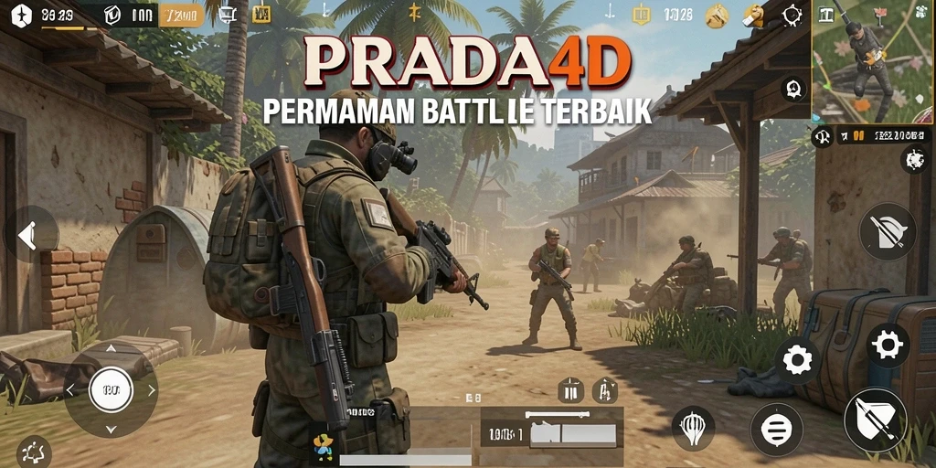 Tangkapan layar dari gameplay PRADA4D yang mendebarkan dalam pertarungan Battle Royale.