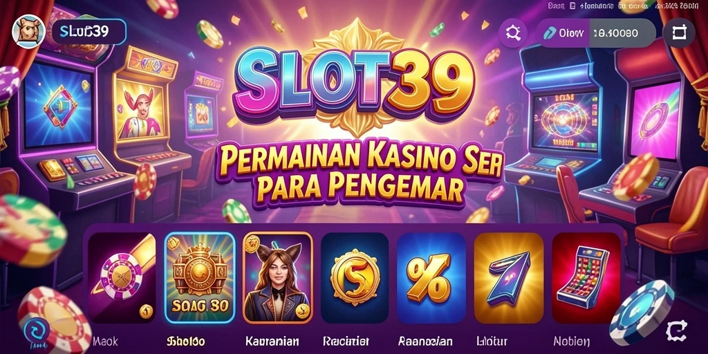 Tampilan gameplay menarik dari SLOT39 yang menampilkan mesin slot digital.