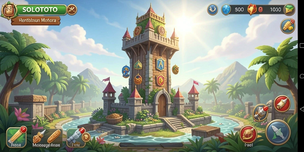 Screenshot menampilkan aksi seru dalam game Tower Defense SOLOTOTO.