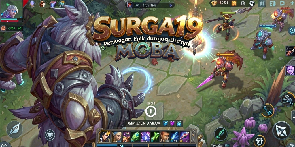 Tampilan aksi seru dalam pertarungan MOBA SURGA19.