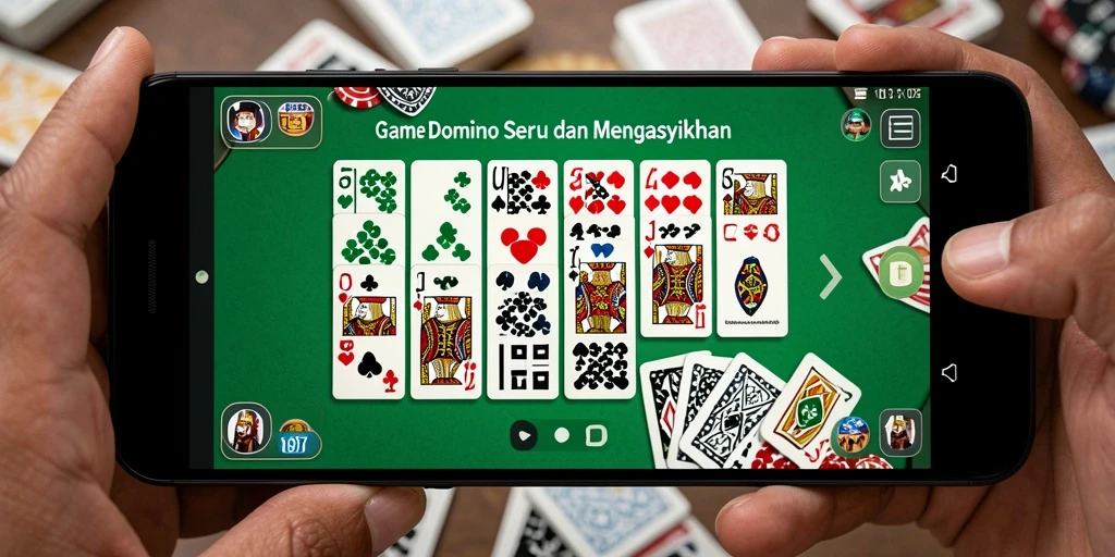 Tampilan gameplay Domino yang seru dan interaktif di V07.