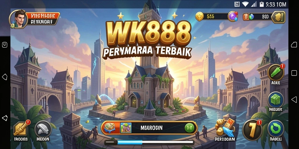 Tampilan gameplay WK888 menunjukkan pertahanan menara yang mendebarkan.