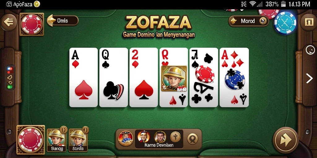 Tampilan gameplay seru dalam ZOFAZA yang penuh strategi dan keseruan.